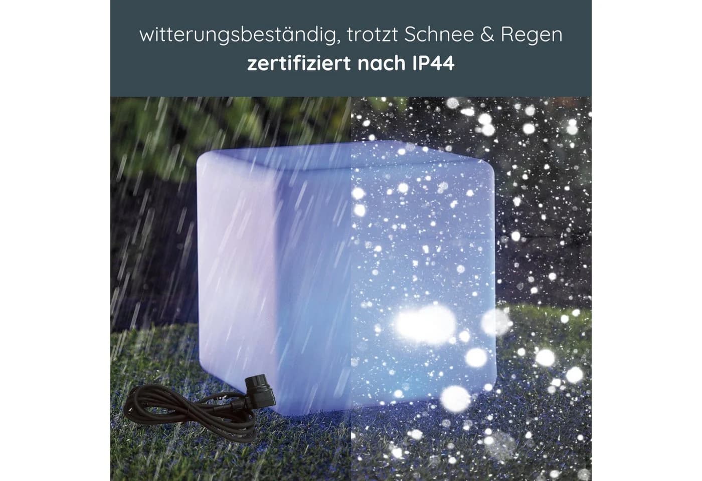MeLiTec LED Gartenleuchte RGBW Würfel mit Farbwechsel