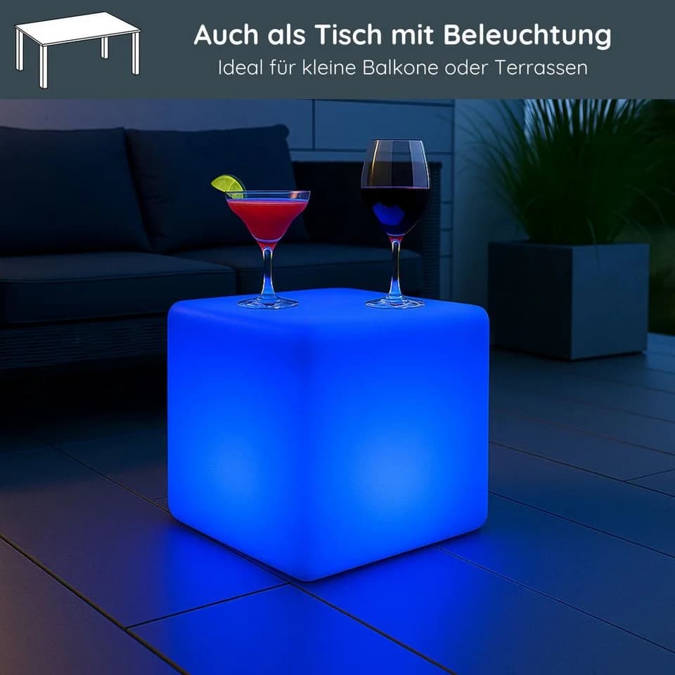 MeLiTec LED Gartenleuchte RGBW Würfel mit Farbwechsel - Bild 5