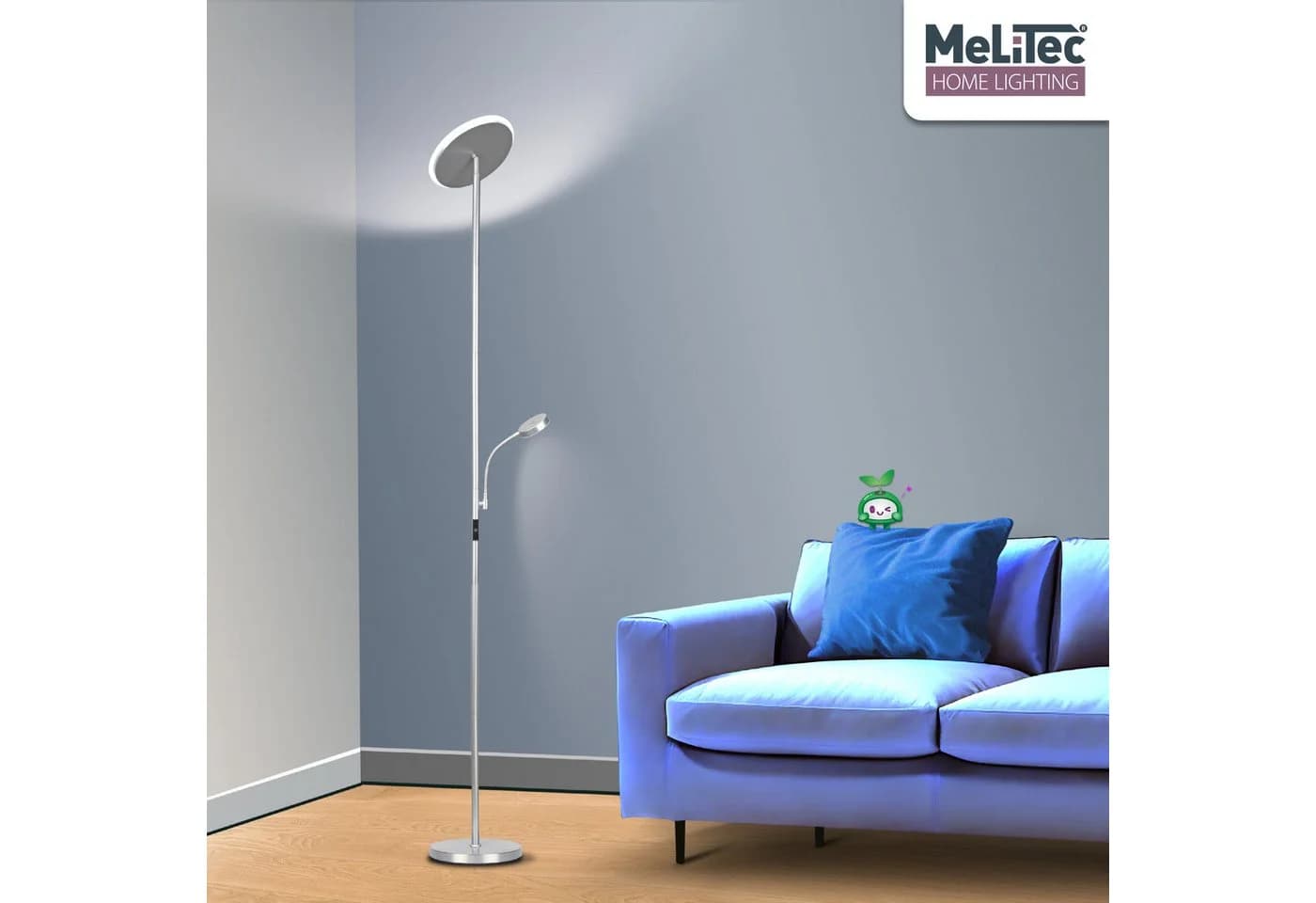 MeLiTec LED Stehlampe ST58 mit Leseleuchte und dimmbarem Licht - Bild 2