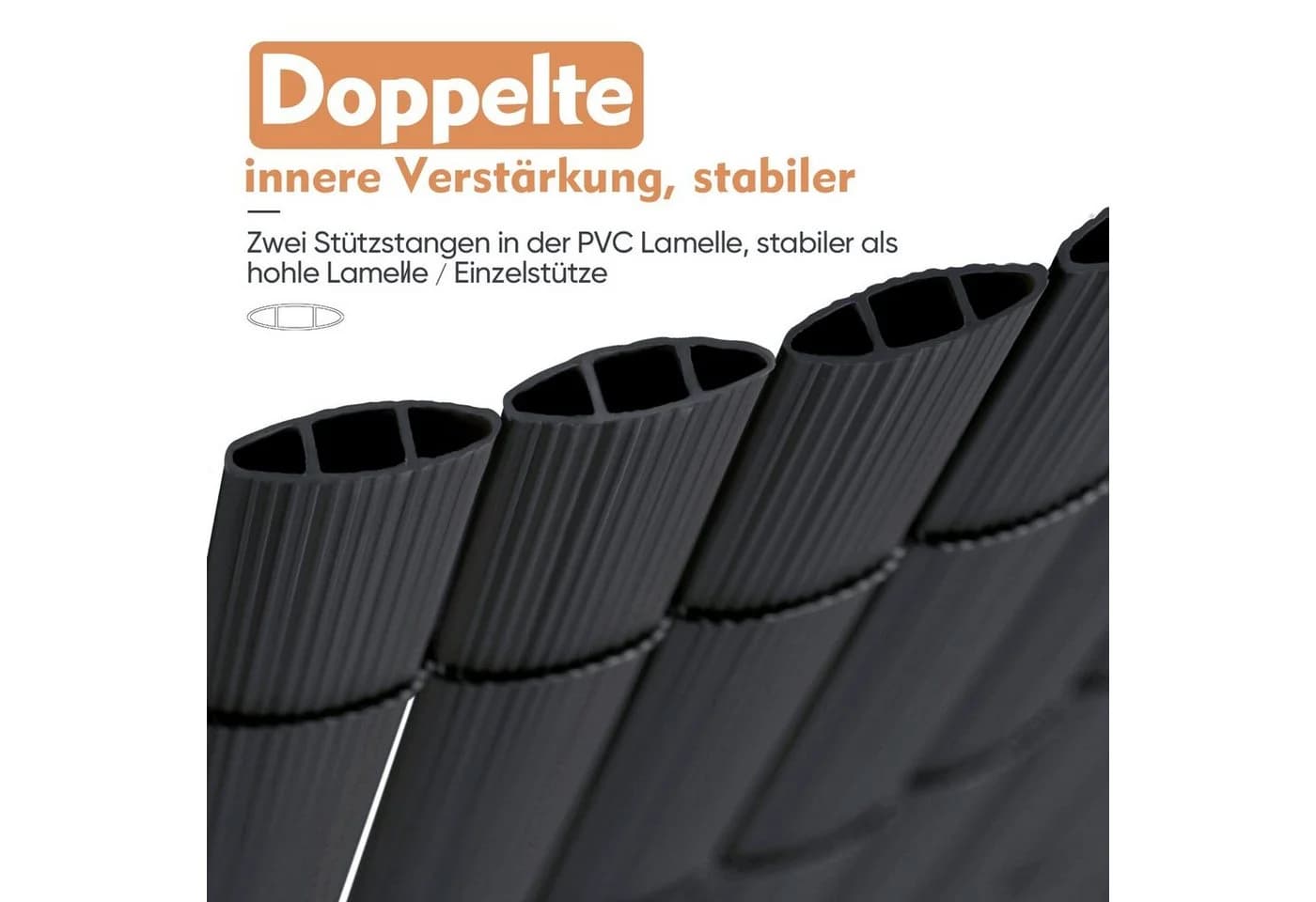 Sekey PVC Sichtschutzmatte Anthrazit mit verstärkter Konstruktion - Bild 4