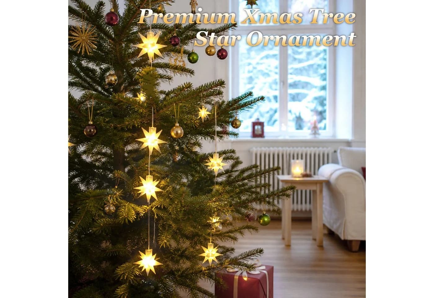 Salcar LED-Lichterkette 3D Weihnachtsstern Warmweiß - Bild 5