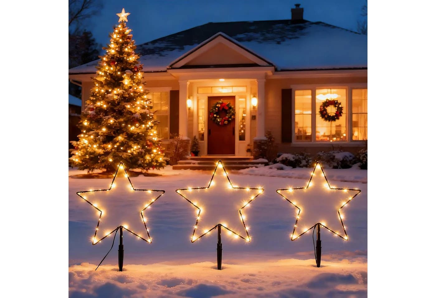 Salcar LED-Lichterkette Stern Garten Warmweiß 30cm - Bild 2