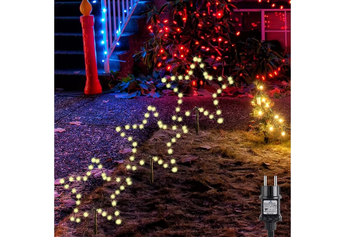Salcar LED-Lichterkette Stern Garten Warmweiß 30cm - Bild 3