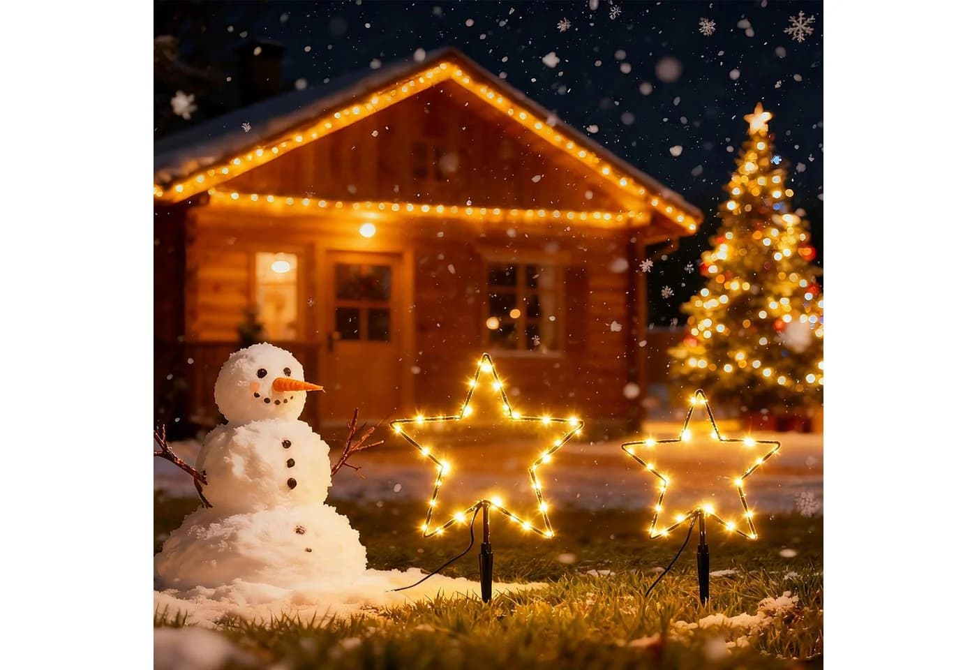 Salcar LED-Lichterkette Stern Garten Warmweiß 30cm - Bild 5