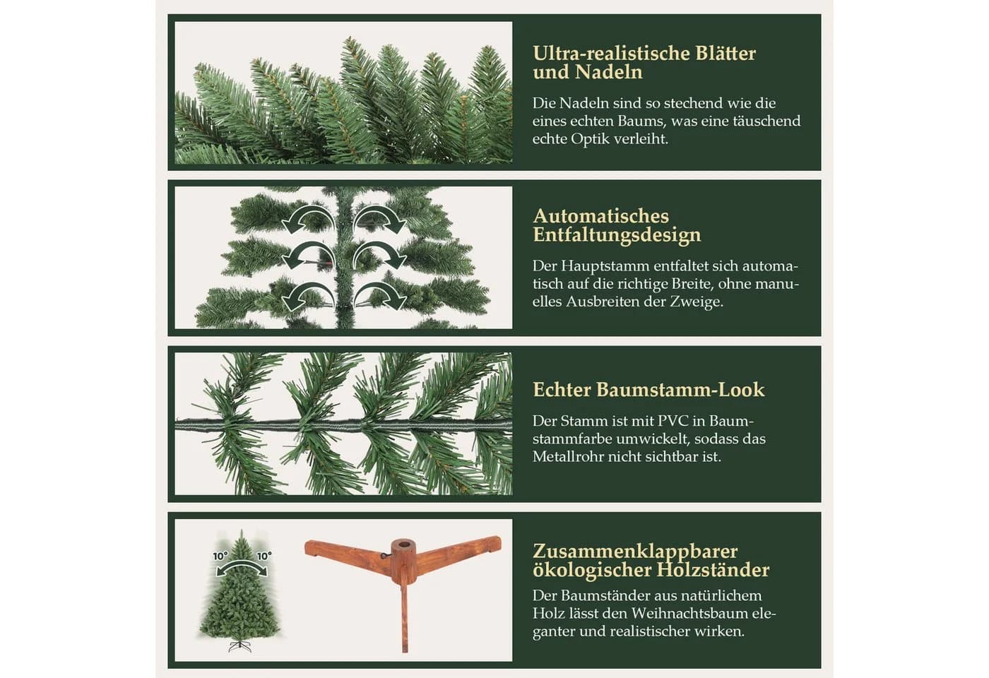 Salcar Künstlicher Weihnachtsbaum Nordmanntanne 180 cm - Bild 5