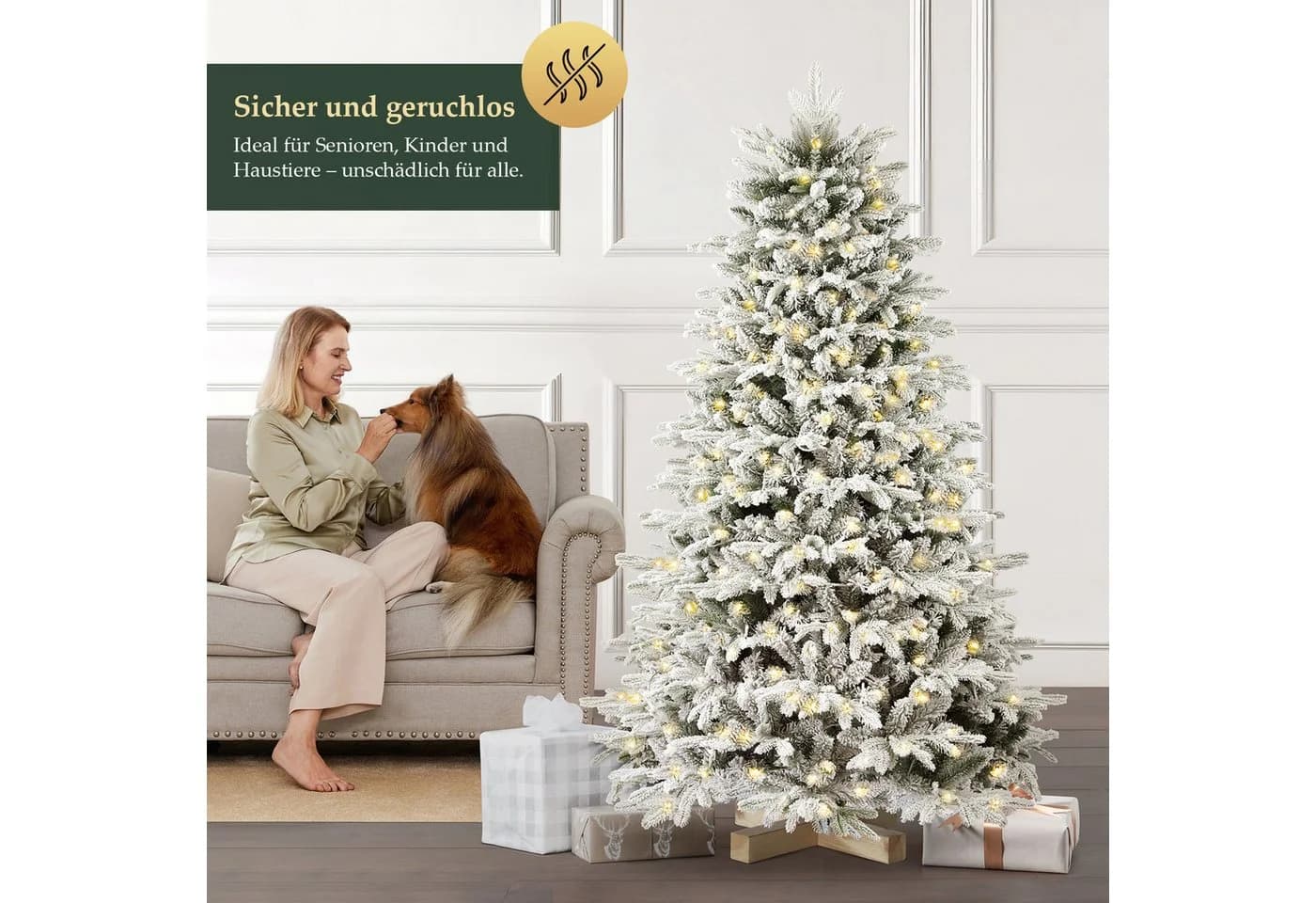 Salcar Künstlicher Weihnachtsbaum mit LED-Beleuchtung 180 cm - Bild 3