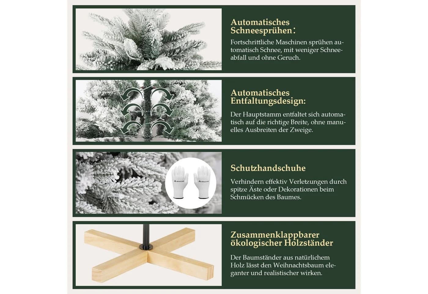 Salcar Künstlicher Weihnachtsbaum mit LED-Beleuchtung 180 cm - Bild 5