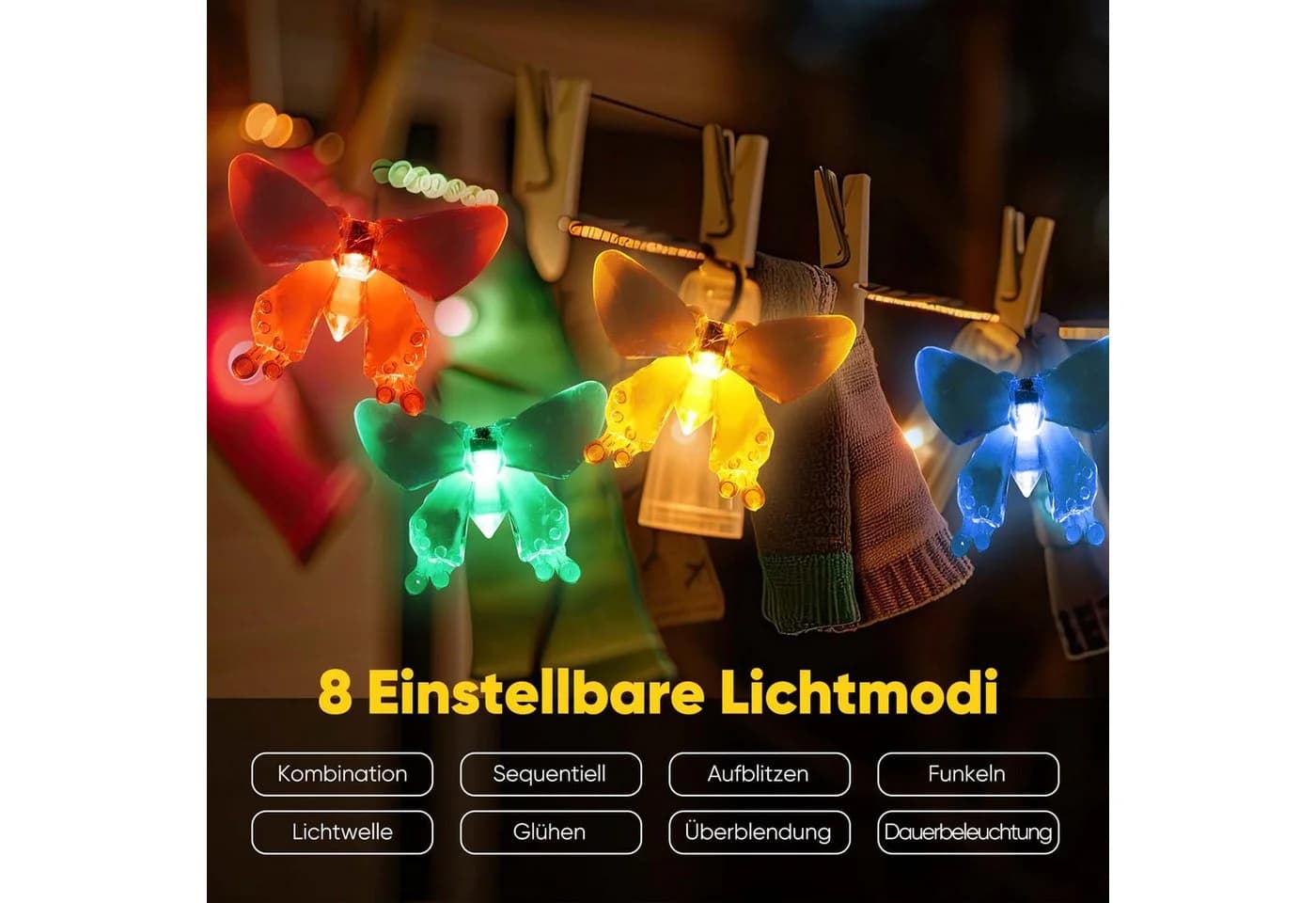 Salcar LED Solarleuchte Lichterkette 10M 50 LED Bunt Garten - Bild 3