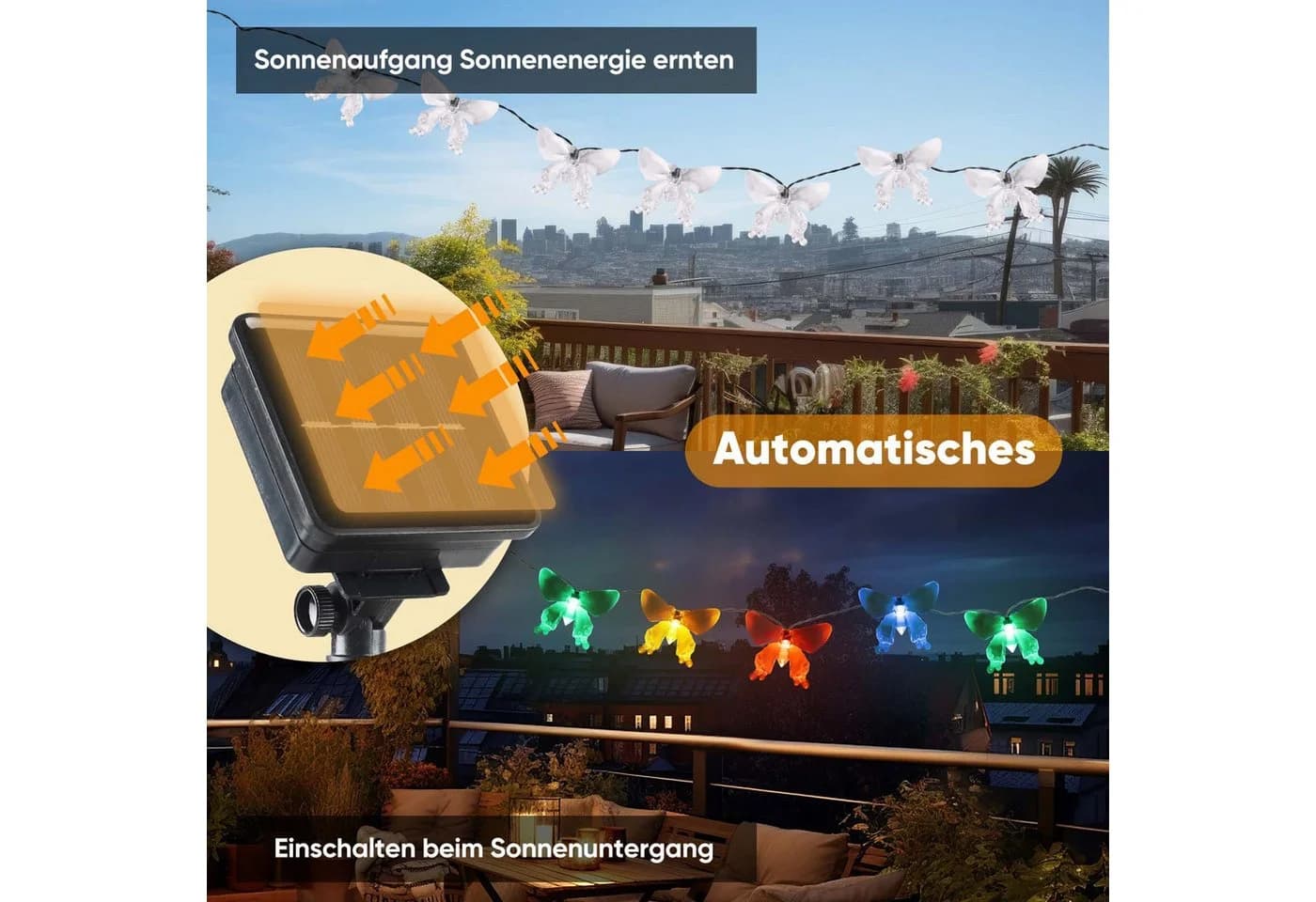 Salcar LED Solarleuchte Lichterkette 10M 50 LED Bunt Garten - Bild 4