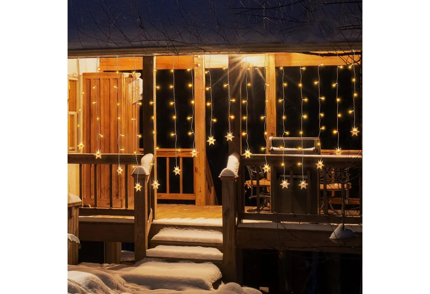 Salcar LED-Lichtervorhang 2M Schneeflocke Warmweiß - Bild 5