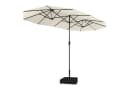 Sekey Doppel Sonnenschirm 400x220 cm Creme mit 50 kg Standfuß Bild 2