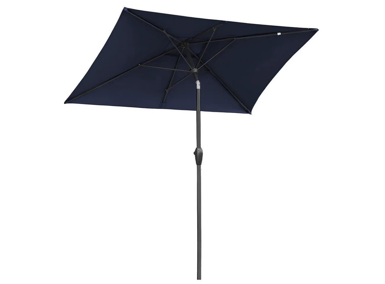 Sekey Rechteckiger Aluminium Sonnenschirm Marineblau mit Kurbel - Bild 2