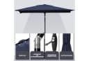 Sekey Rechteckiger Aluminium Sonnenschirm Marineblau mit Kurbel Bild 5