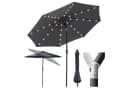 Sekey Sonnenschirm 330cm Grau mit LED-Beleuchtung und Kurbel Bild 2