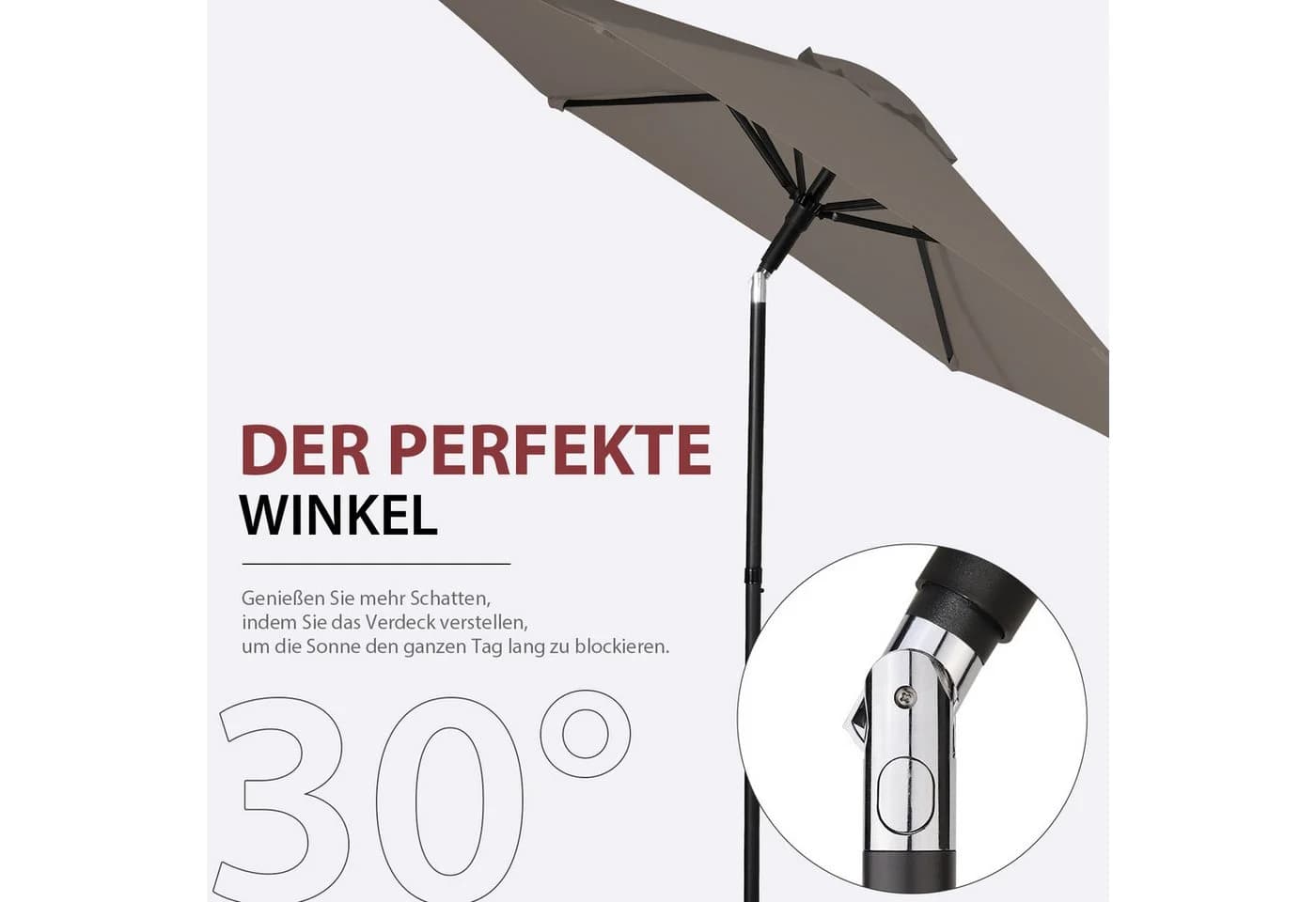 Sekey Balkonschirm 180 x 130 cm Sonnenschirm UPF 50+ - Bild 5