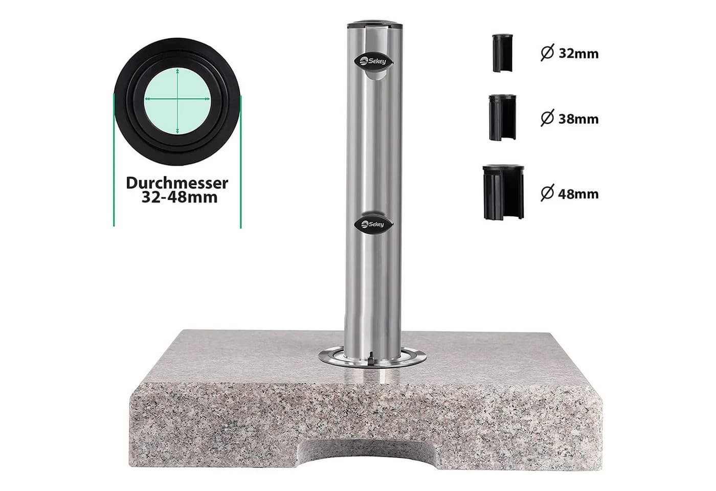 Sekey Sonnenschirmständer Granit Grau 29 kg Rechteckig - Bild 3