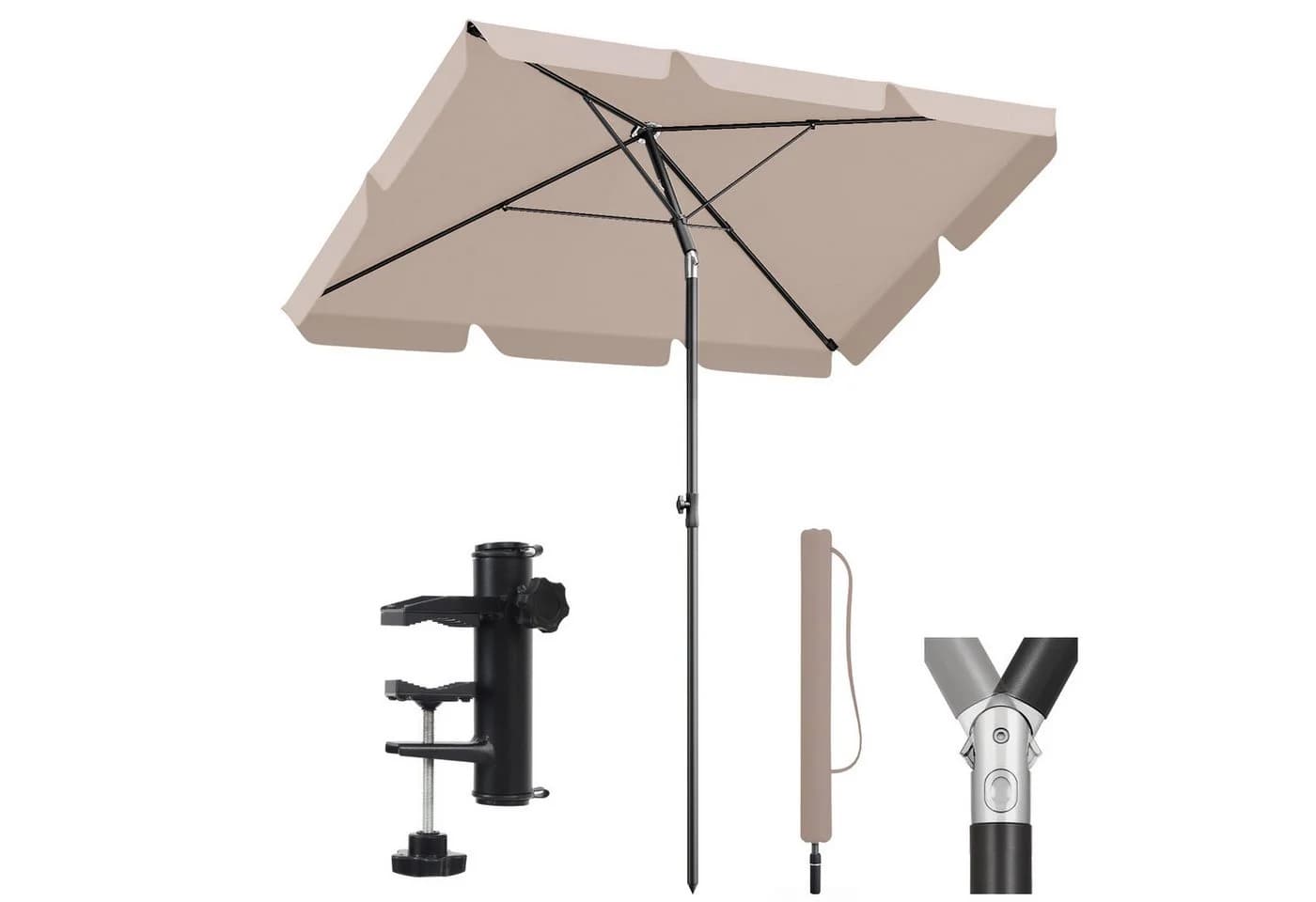Sekey Sonnenschirm 200 × 125cm Balkonschirm Taupe UV50+ Schutz - Bild 2