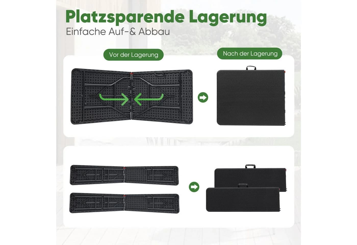 Sekey Bierzeltgarnitur 3-teilig Klappbar 180cm Gartenmöbel - Bild 4
