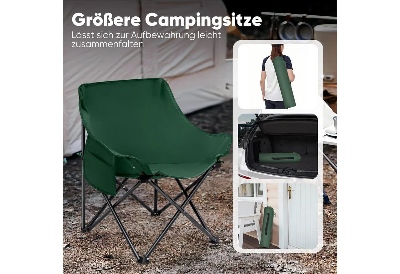 SUNULA Campingstuhl 2er Set Faltbar mit Tragetasche - Bild 5