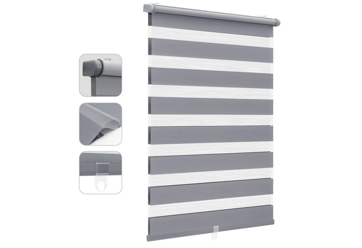 Doppelrollo Duo Rollo Schnurlos Klemmfix ohne Bohren Rollo Faltrollo, Sekey - Bild 2