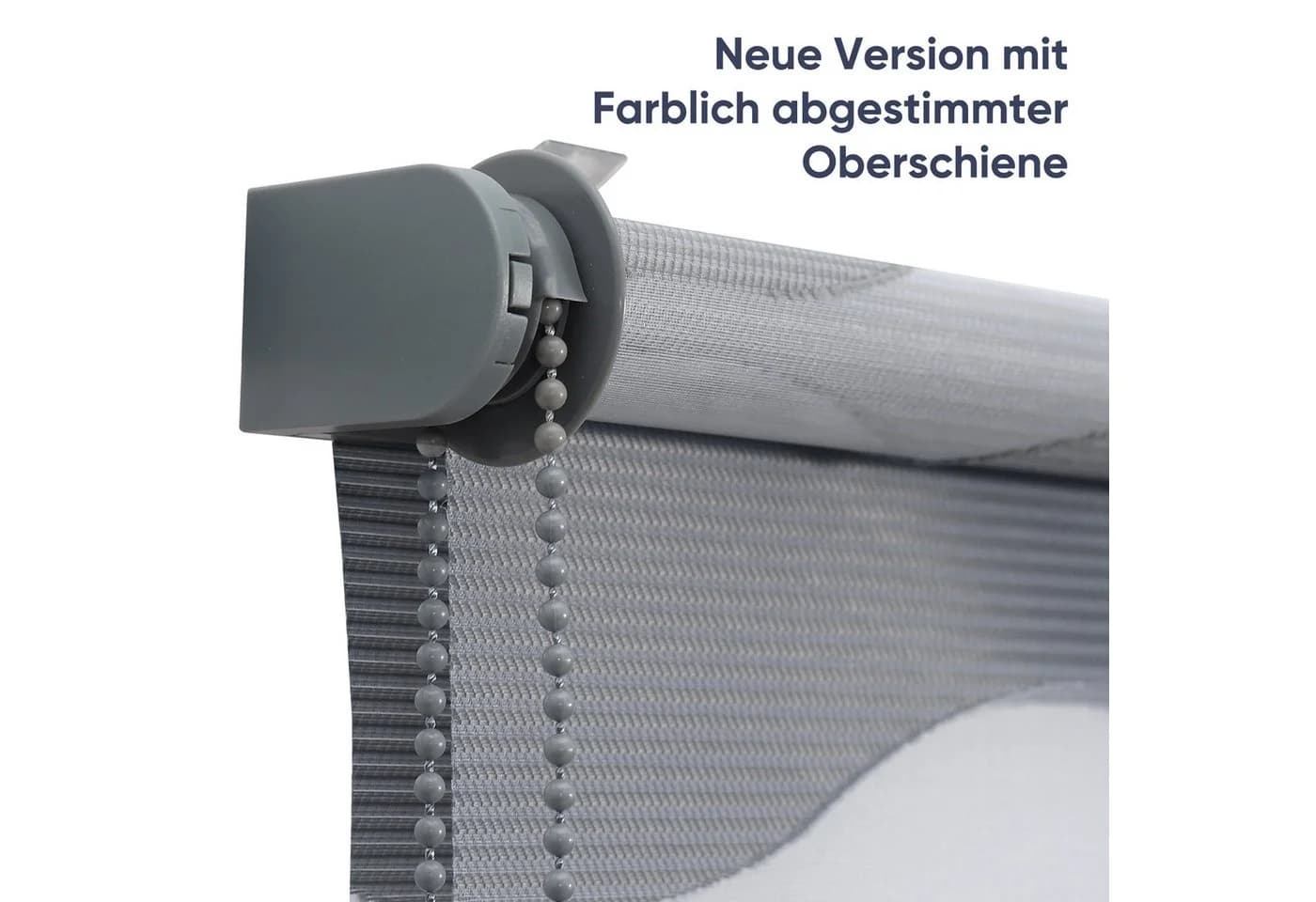 Sekey Doppelrollo Klemmfix Wellenmuster Grau Ohne Bohren - Bild 5