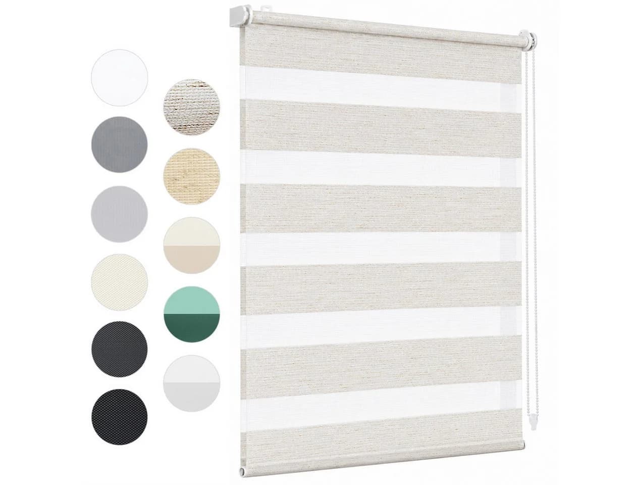 Sekey Doppelrollo Duo Rollo Klemmfix Leinen Polyester - Bild 2