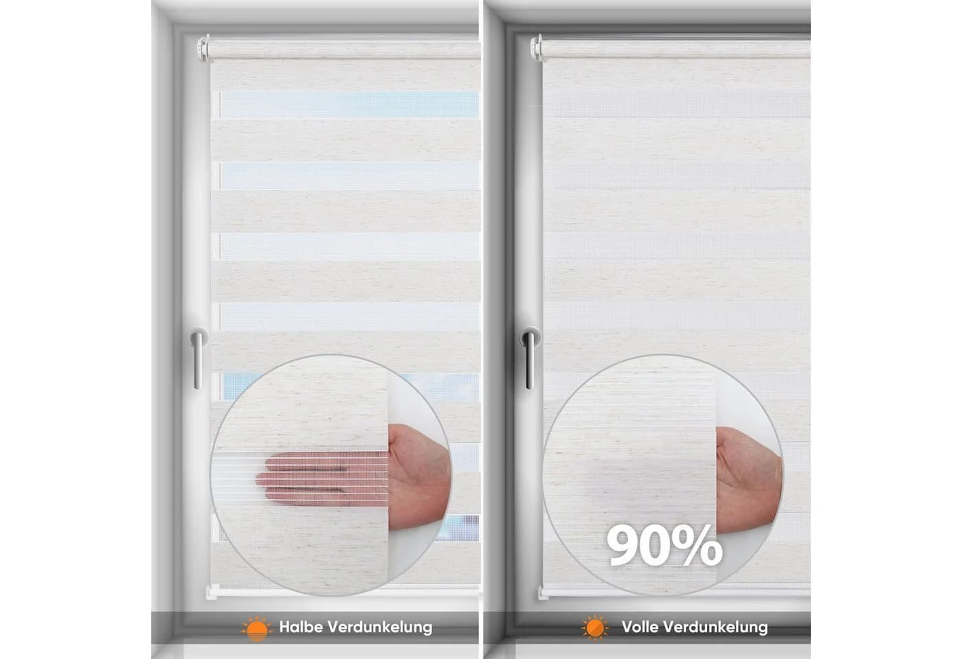 Doppelrollo Duo Rollo Klemmfix ohne Bohren für Fenster Rollos Jalousie Faltrollo, Sekey - Bild 5