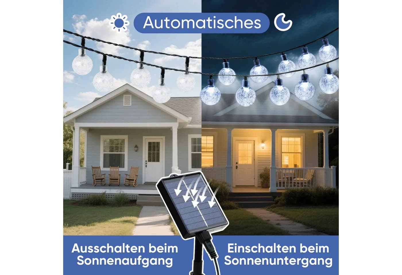 Salcar LED Solarleuchte Kugel-Lichterkette 5m 20LED Kaltweiß - Bild 5