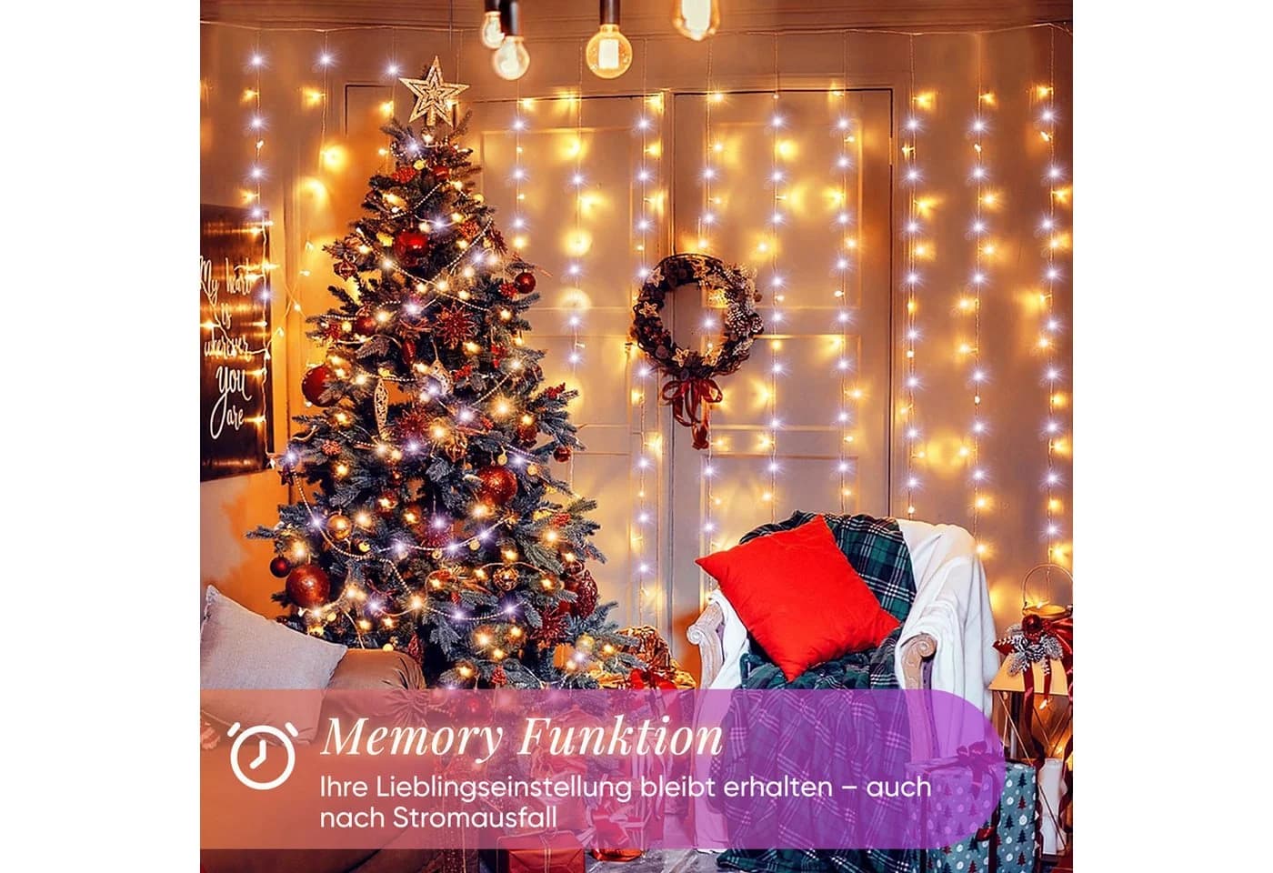 Salcar LED-Lichterkette 3m 160 LED Warmweiß & Kaltweiß - Bild 4