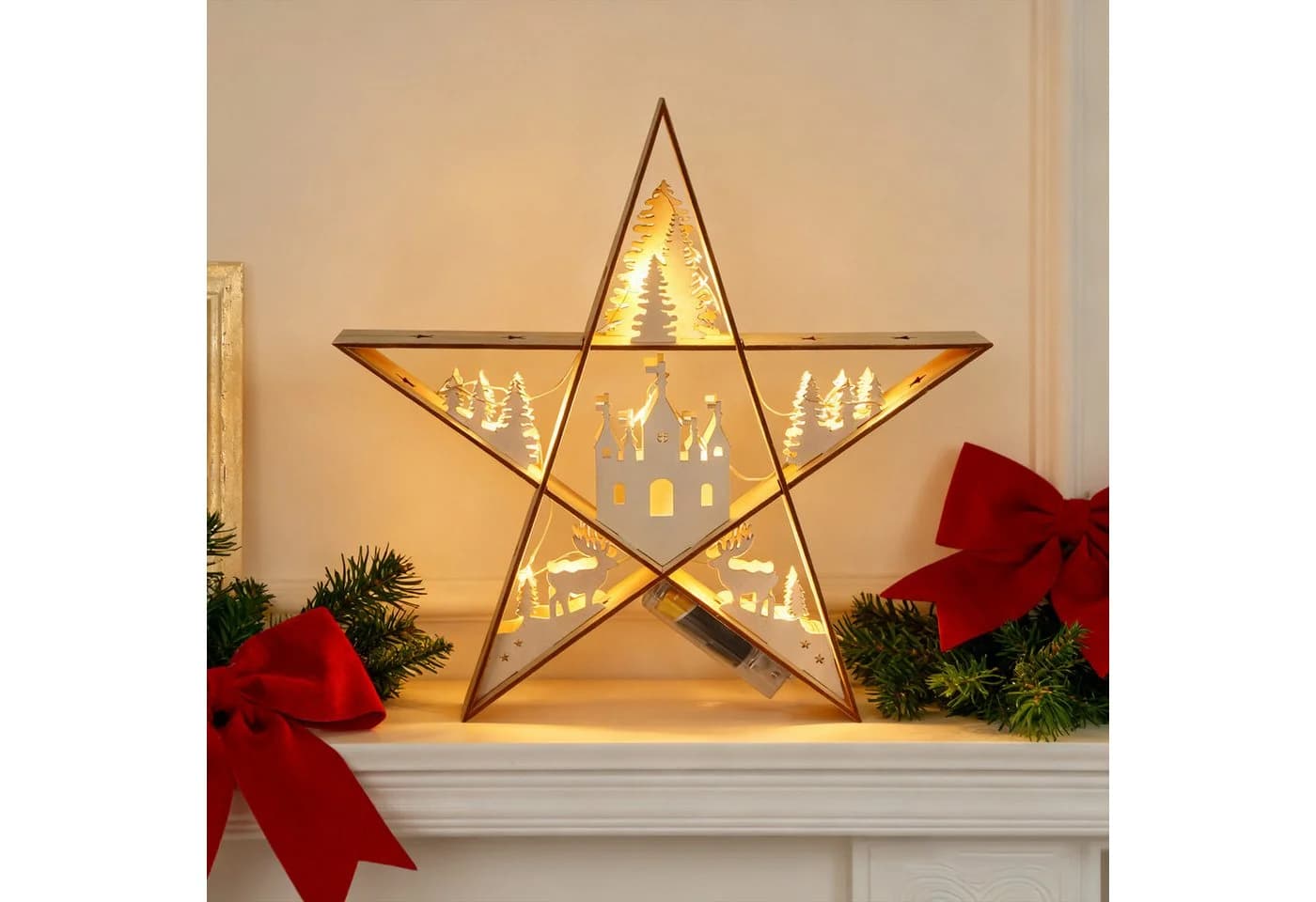 Salcar LED-Stern Deko Warmweiß Weihnachten Tischdeko - Bild 3