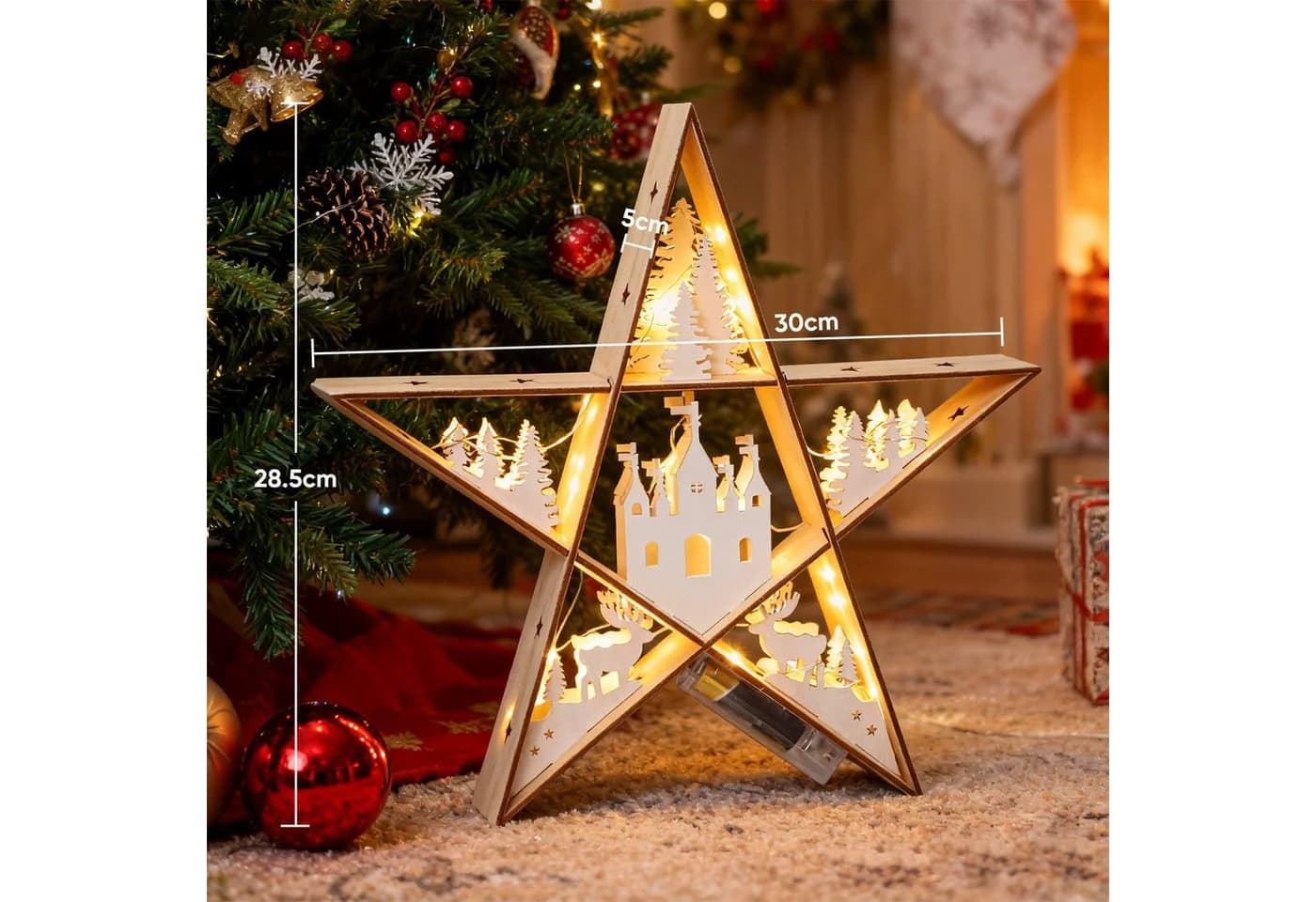 Salcar LED-Stern Deko Warmweiß Weihnachten Tischdeko - Bild 4