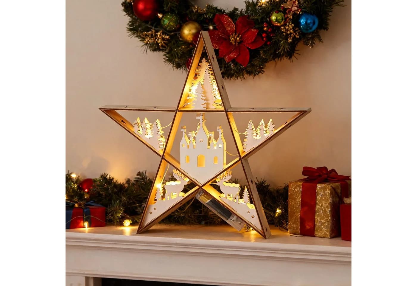 Salcar LED-Stern Deko Warmweiß Weihnachten Tischdeko - Bild 5