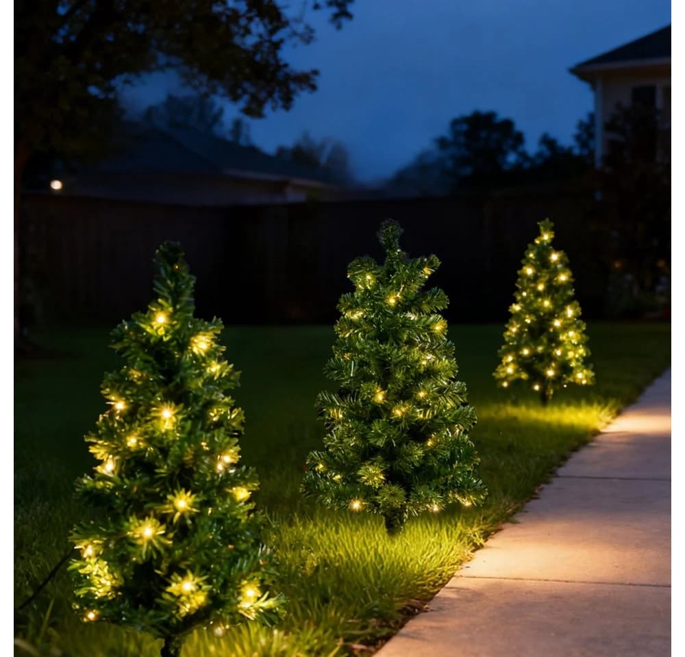 Salcar Künstlicher Weihnachtsbaum 3er Set LED Weihnachtsbaum mit Beleuchtung