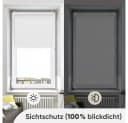 Sekey Seitenzugrollo Verdunkelungsrollo Weiß Klemmfix Bild 3