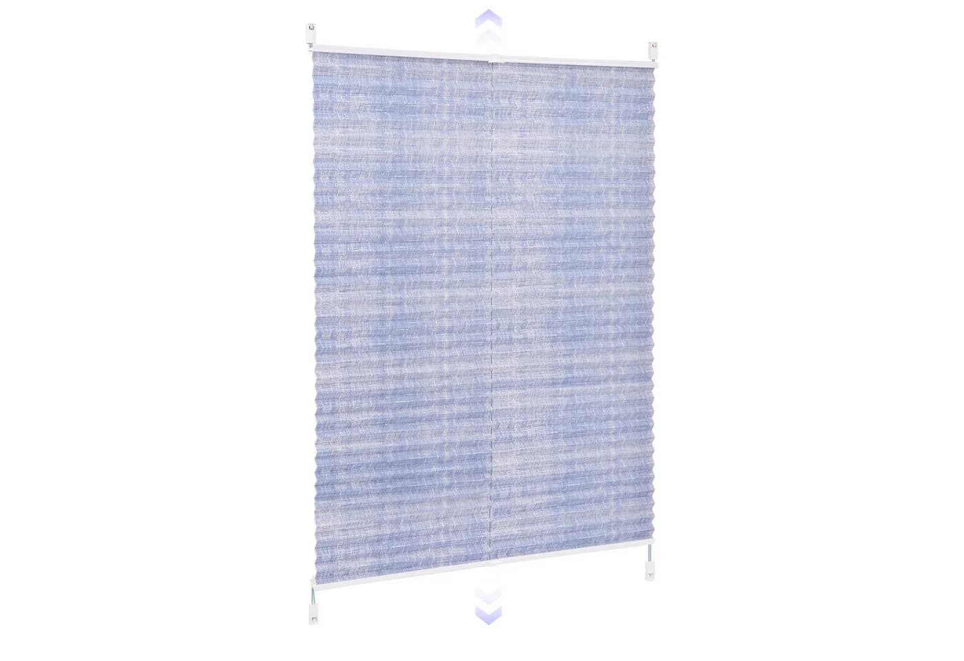 Sekey Plissee ohne Bohren Lichtschutz Rollo Klemmfix für Fenster & Tür Blau - Bild 2
