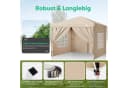 SUNULA Faltpavillon 3x3 m Gartenpavillon mit 4 Seitenteilen Bild 1