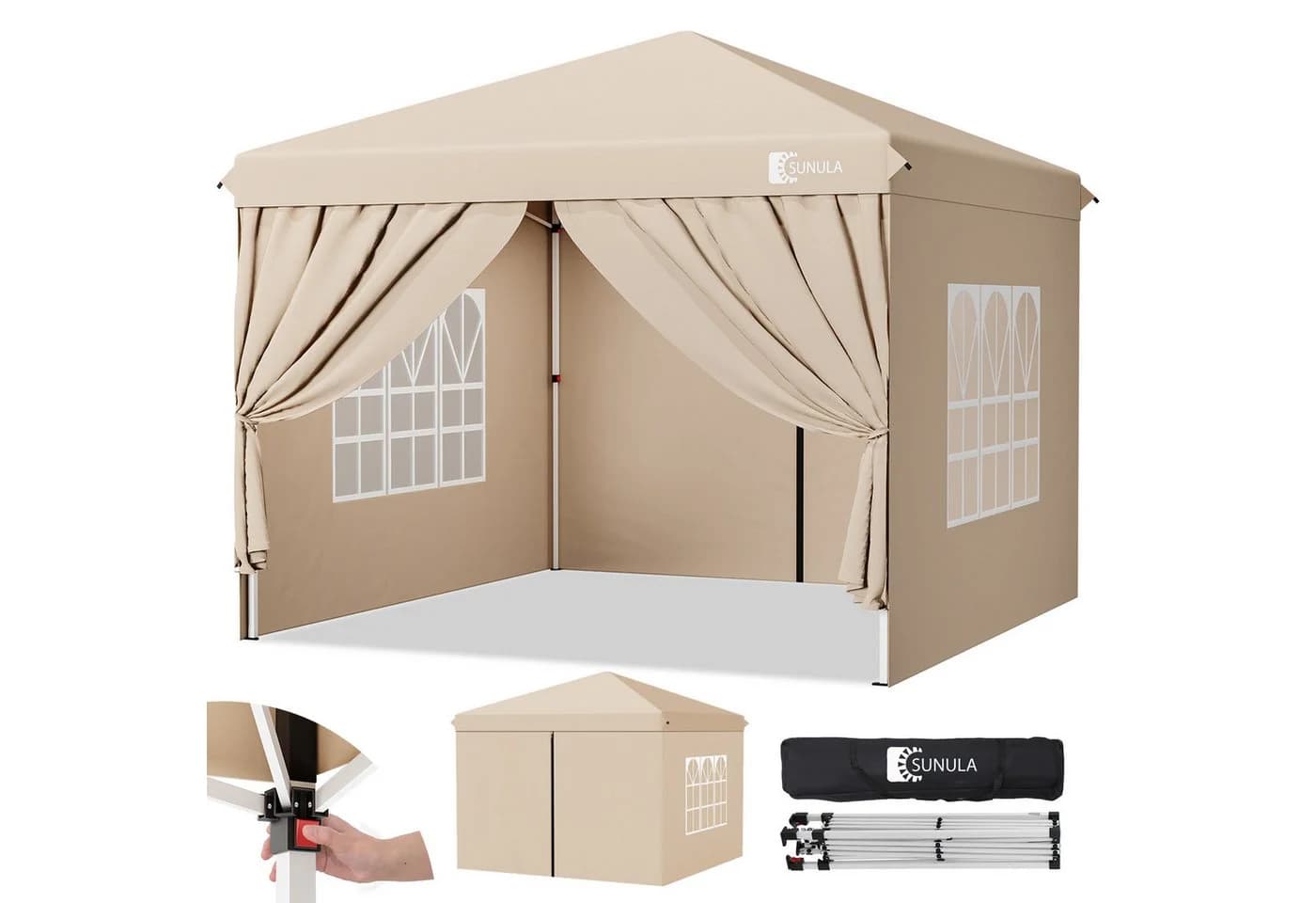 SUNULA Faltpavillon 3x3 m Gartenpavillon mit 4 Seitenteilen - Bild 2