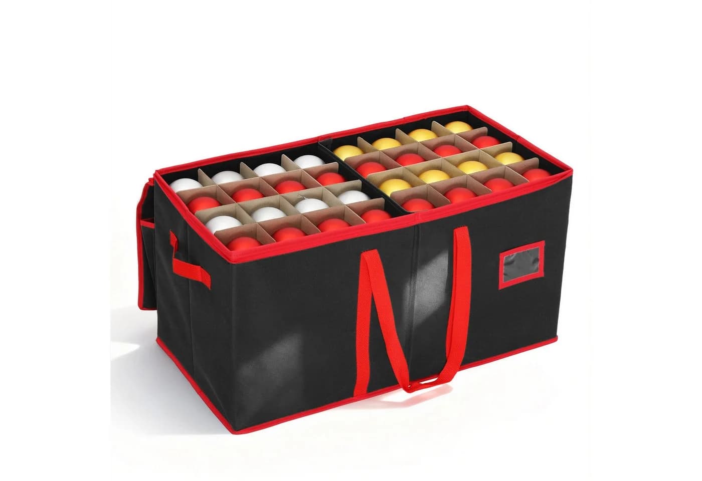 Salcar Aufbewahrungsbox Weihnachtskugel 128 Fächer Christbaumkugel Aufbewahrungstasche