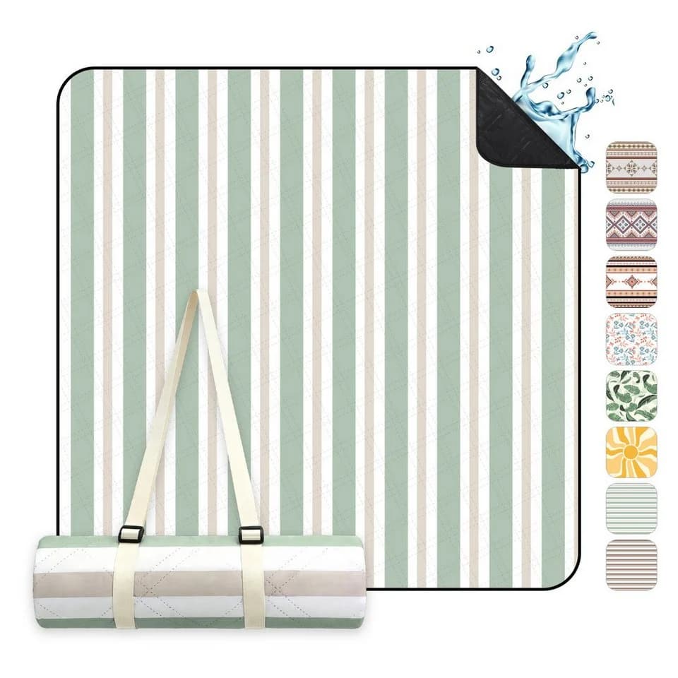 Sekey Picknickdecke Wasserdicht 200x200 cm 3-Schicht mit PEVA Unterseite - Bild 2