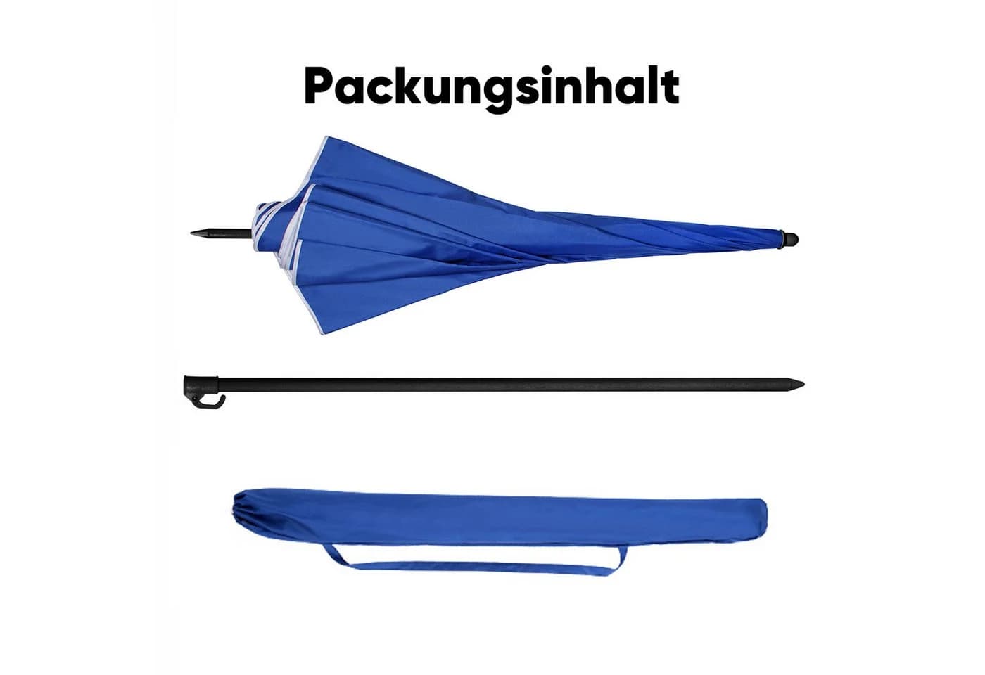 Sekey Sonnenschirm 160 cm Blau Verstellbar Mit Hülle - Bild 5