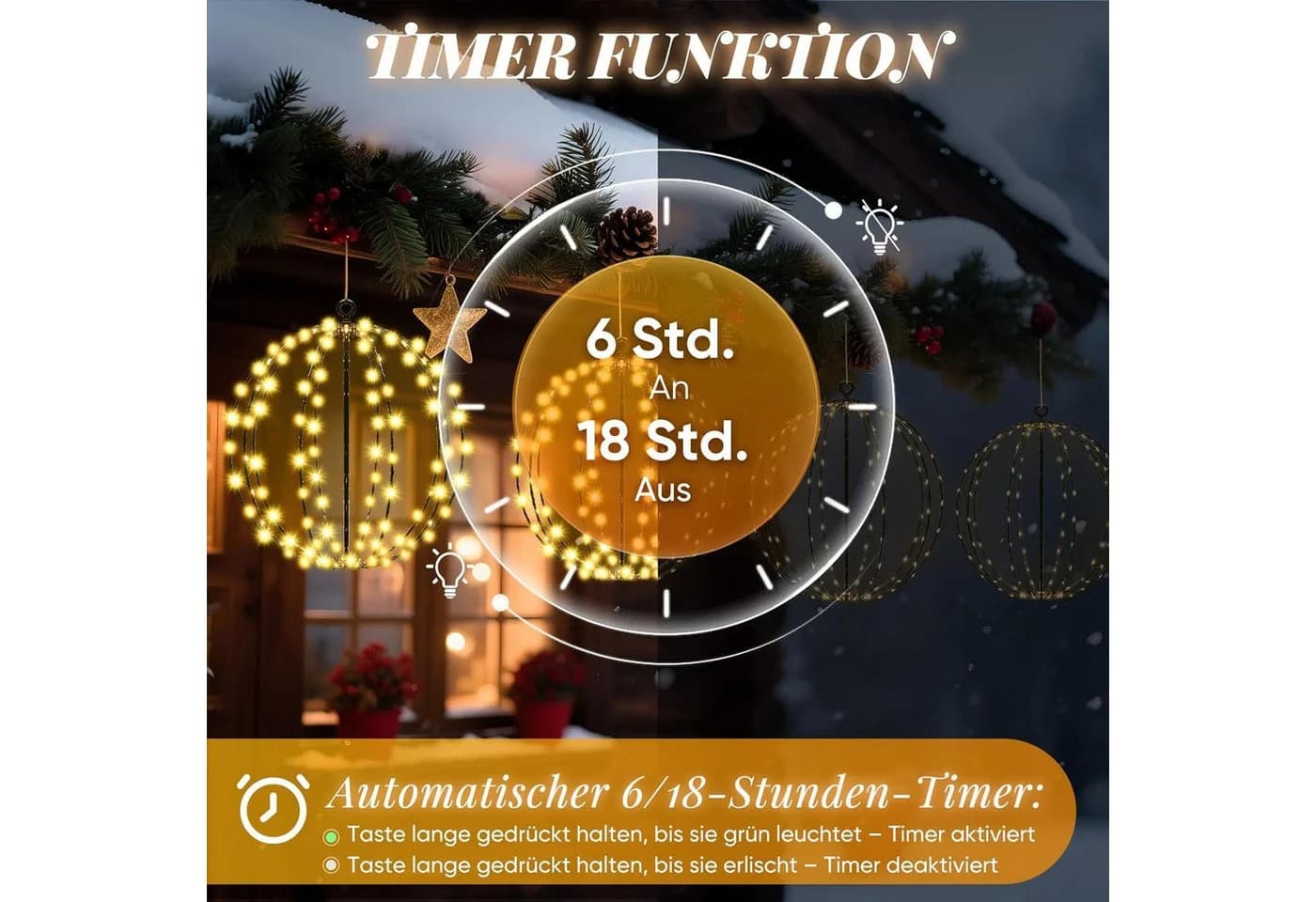 Salcar LED Kugelleuchte 2x Metall Warmweiß Garten - Bild 3