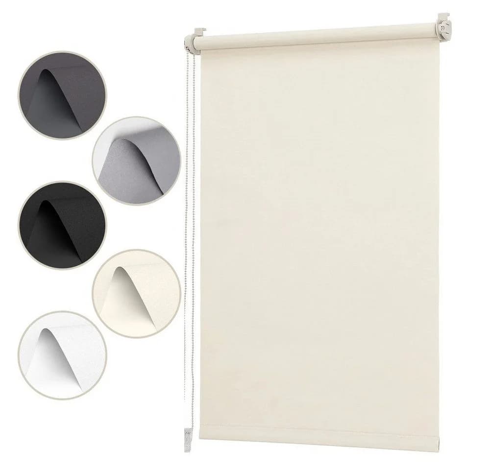 Sekey Seitenzugrollo Verdunkelungsrollo Klemmfix Beige - Bild 2