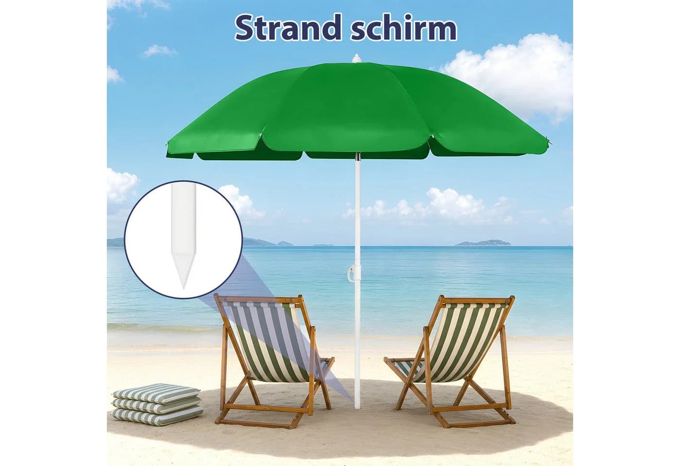 SUNULA Sonnenschirm 140 cm Rund mit Knickfunktion & Schutzhülle