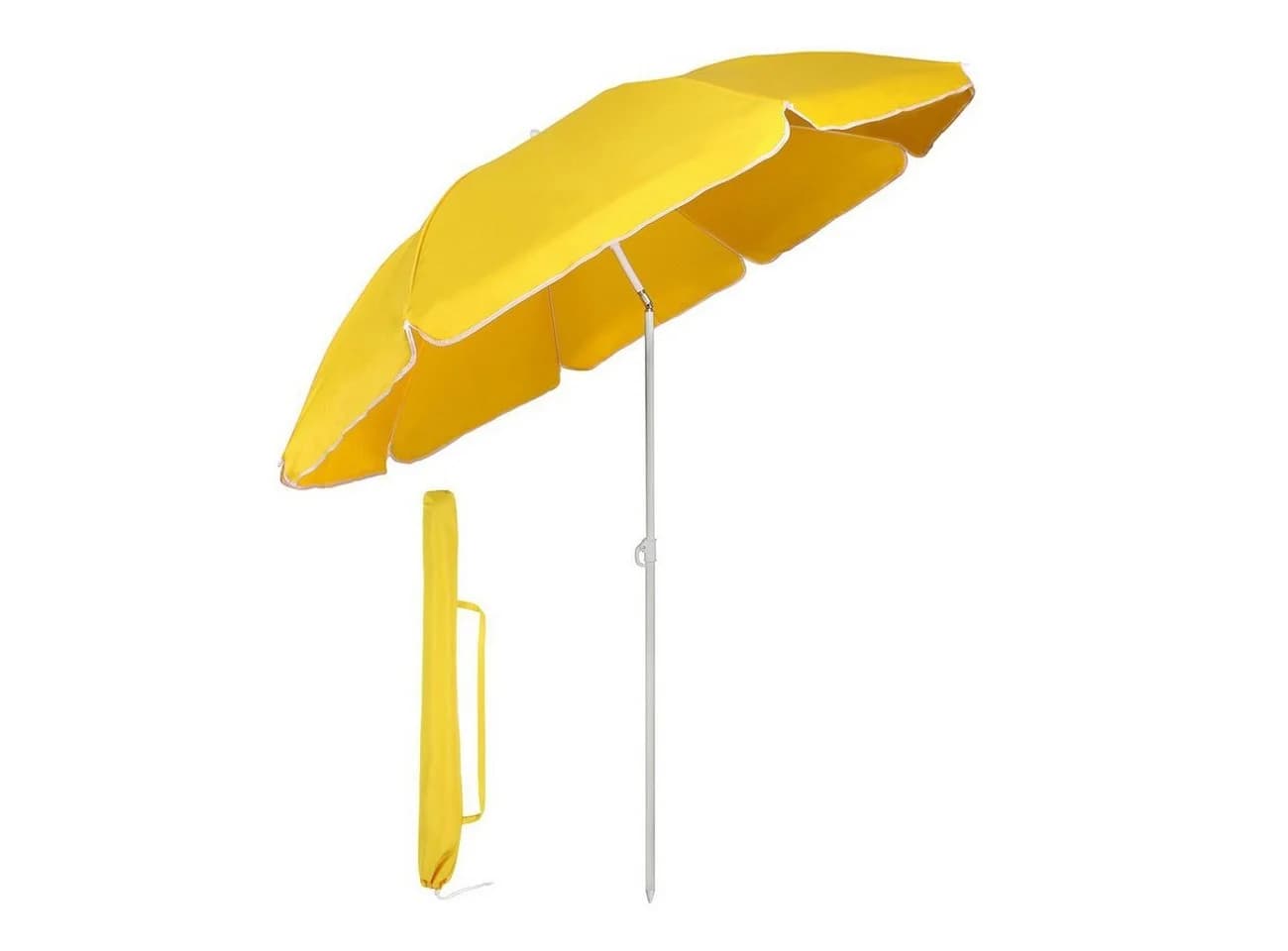SUNULA Sonnenschirm 140 cm Weiß Höhenverstellbar mit Knickfunktion - Bild 2