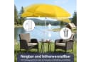 SUNULA Sonnenschirm 140 cm Weiß Höhenverstellbar mit Knickfunktion Bild 3