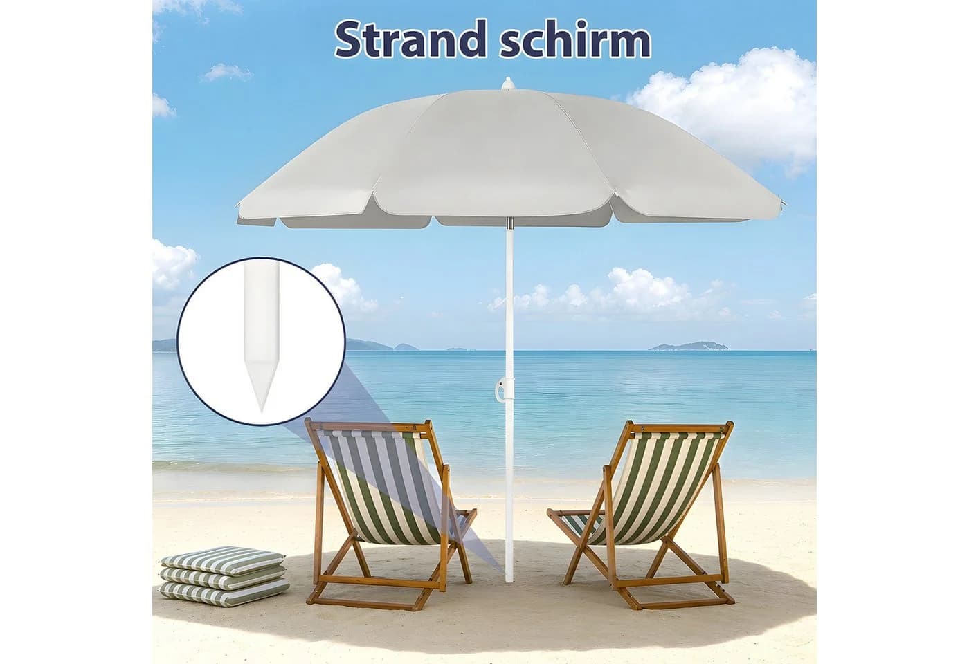 SUNULA Sonnenschirm mit Knickfunktion & Schutzhülle