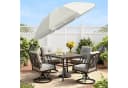 SUNULA Sonnenschirm 160 cm Weiß Silber knickbar mit Bodenhülse Bild 1