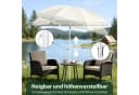 SUNULA Sonnenschirm 160 cm Weiß Silber knickbar mit Bodenhülse Bild 3