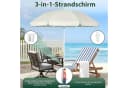 SUNULA Sonnenschirm 160 cm Weiß Silber knickbar mit Bodenhülse Bild 4