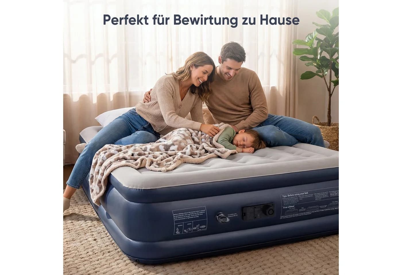 Sekey Luftbett mit Pumpe Grau 203x152cm